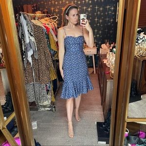 Sz 00 Liberty London x J.Crew blue floral dress